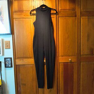 90s Vintage Express Tricot Black Sleeveless Catsuit Jumpsuit Leotard Size Large
